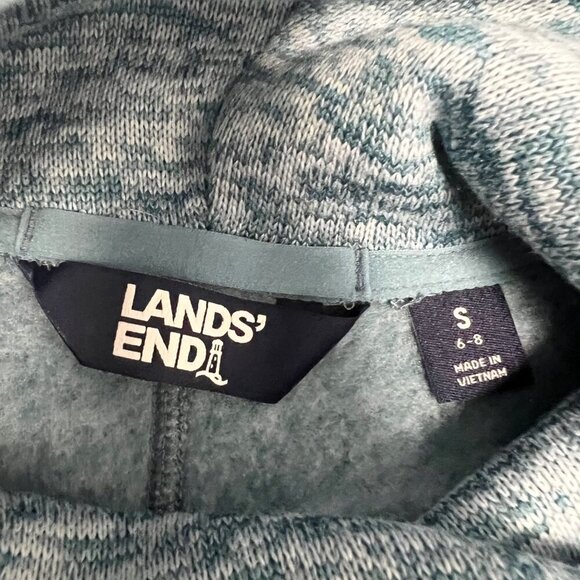 Lands’ End Women’s Fleece Tunic Funnel Neck Turquoise Space Dye Size Small - Picture 7 of 8